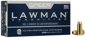 Speer Lawman Subsonic Centerfire Ammunition, 40 Smith & Wesson, Total Metal Jacket Round Nose, 180 Grain - 50 Cartridge Box ( 50 / 1 )