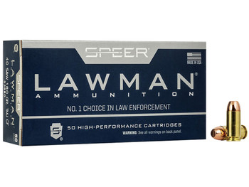 Speer 53880 Lawman Training Clean-Fire 40S&W 180gr Total Metal Jacket Round Nose 50 Per Box/20 Case