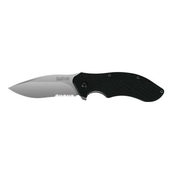 Kershaw 1605ST Clash  3.10 Folding Drop Point Part Serrated Bead Blasted 8Cr13MoV SS Blade Black GlassFilled Nylon Handle Includes Pocket Clip UPC: 087171031132