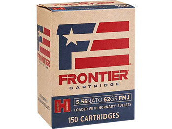 Frontier Cartridge FR2615 Military Grade Centerfire Rifle 5.56x45mmNATO 62gr Full Metal Jacket 150 Per Box/8 Case