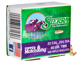 Sierra 7160C Tipped MatchKing 22Cal 60gr Tipped MatchKing 500/Box