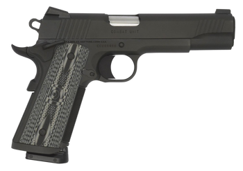 Colt Mfg O1082CCU CCU Government 9mm Luger 9+1 5" Stainless National Match Barrel, Matte Black DLC Serrated Stainless Steel Slide & Frame w/Beavertail, Black Scalloped G10 Grip, Ambidextrous          