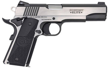 Colt Mfg O1072CE 1911 Combat Elite Government 9mm Luger 5" 9+1 Overall Two-Tone Elite Finish Stainless Steel Frame & Slide with Half Checkered & Scalloped Black G10 Grip & Night Sights                