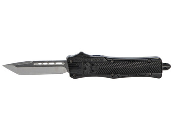 CobraTec Knives SBCTK1STNS CTK-1 Small 2.75" OTF Tanto Plain Black D2 Steel Blade/Black Aluminum Handle Features Glass Breaker Includes Pocket Clip