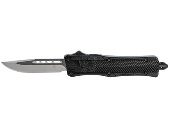 CobraTec Knives SBCTK1SDNS CTK-1 Small 2.75" OTF Drop Point Plain D2 Steel Blade/Black Aluminum Handle Features Glass Breaker Includes Pocket Clip