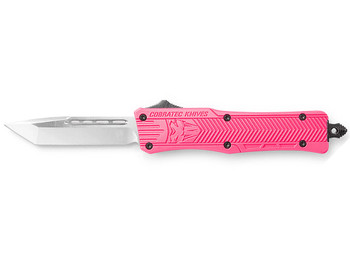 CobraTec Knives SPKCTK1STNS CTK-1 Small 2.75" OTF Tanto Plain D2 Steel Blade/Pink Aluminum Handle Features Glass Breaker Includes Pocket Clip
