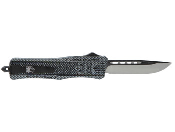 CobraTec Knives MCFCTK1MDNS CTK-1 Medium 3" OTF Drop Point Plain D2 Steel Blade/Carbon Fiber Aluminum Handle Features Glass Breaker Includes Pocket Clip