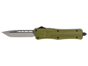 CobraTec Knives MODCTK1MTNS CTK-1 Medium 3" OTF Tanto Plain D2 Steel Blade/OD Green Aluminum Handle Features Glass Breaker Includes Pocket Clip