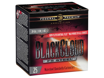 Federal PWBX2092 Black Cloud FS 20Gauge 3" 1oz 2Shot 25 Per Box/10 Case