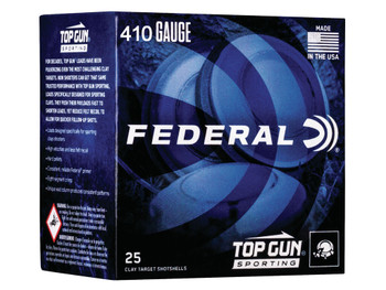 Federal TGS412148 Top Gun 410Gauge 2.50" 1/2oz 8Shot 25 Per Box/10 Case