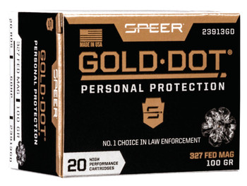 Speer 23913GD Gold Dot Personal Protection 327FederalMag 100gr Hollow Point 20 Per Box/10 Case