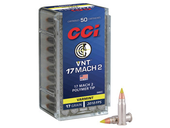 CCI 948CC VNT Rimfire 17Mach2 17gr Varmint Tipped 50 Per Box/100 Case