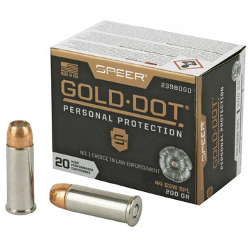 Speer Gold Dot Subsonic Centerfire Ammunition, 44 S&W Special, Hollow Point, 200 Grain - 20 Cartridge Box ( 20 / 1 )