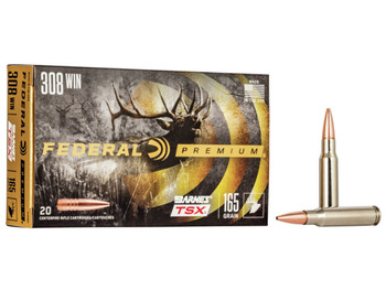 Federal P308H Premium 308Win 165gr Barnes TSX 20 Per Box/10 Case