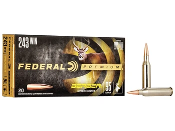Federal P243BCH1 Premium 243Win 95gr Berger Hybrid Hunter 20 Per Box/10 Case