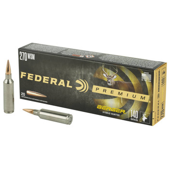 Federal Berger Hyper Velocity Centerfire Ammunition, 270 WSM, Berger Hybrid Hunter, 140 Grain - 20 Cartridge Box ( 20 / 1 )