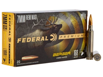 Federal PR7BCH1 Premium 7mmRemMag 168gr Berger Hybrid Hunter 20 Per Box/10 Case