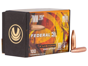 Federal FB284F3 Fusion Component 7mm .284 160 gr Fusion Soft Point 100 Per Box/ 4 Case