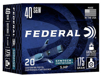 Federal Syntech Subsonic Centerfire Ammunition, 40 Smith & Wesson, Segmented Jacketed Hollow Point, 175 Grain - 20 Cartridge Box ( 20 / 1 )