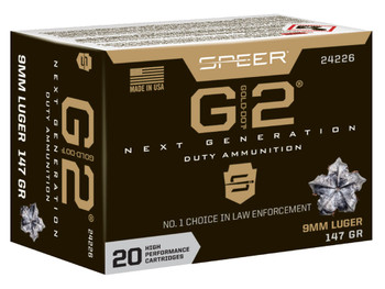 Speer 24226 Gold Dot G2 9mmLuger 147gr 20 Per Box/10 Case