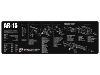 TekMat TEKR36AR15 AR-15 Cleaning Mat Black/White Rubber 12"x36" AR-15 Parts Diagram