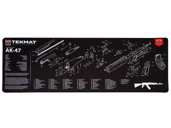 TekMat TEKR44AK47 AK-47 Ultra 44 Cleaning Mat Black/White Rubber 15"x44" AK-47 Parts Diagram