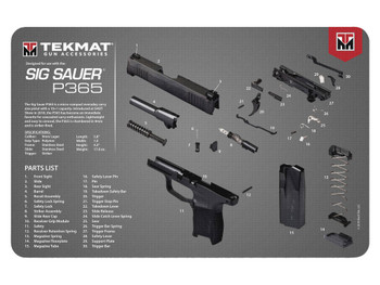 TekMat TEKR17SIG9365 Sig Sauer P365 Cleaning Mat Multi-Color Rubber 11"x17" Sig P365 Parts Diagram