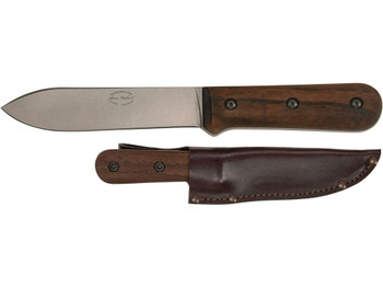 Ka-Bar BK62 Becker Kephart 5.13" Fixed Drop Point Plain Satin Stonewashed 1095 Cro-Van Blade, Walnut Handle, Includes Sheath