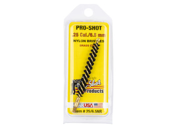 Pro-Shot 2565NR Bore Brush .25 Cal/ 6.5mm Rifle #8-32 Thread Nylon Bristles Brass Core