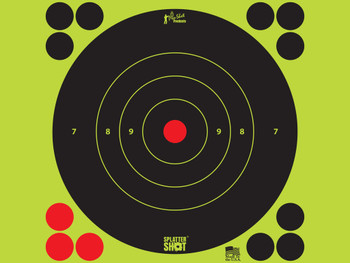 Pro-Shot 8BGREEN6PK SplatterShot Self-Adhesive Paper Black/Green 8" Bullseye 6 Pack