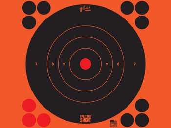 Pro-Shot 8BORNG6PK SplatterShot Self-Adhesive Paper Black/Orange 8" Bullseye 6 Pack