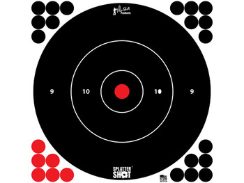 Pro-Shot 12BWHTETG12P SplatterShot 12" Bullseye Hanging Tagboard Black/Red Impact Enhancement White 12 PK
