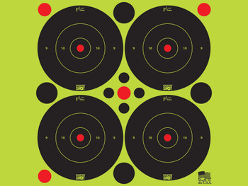 Pro-Shot 3BGREEN48 SplatterShot Self-Adhesive Paper Black/Green 3" Bullseye 12Pack/48Targets