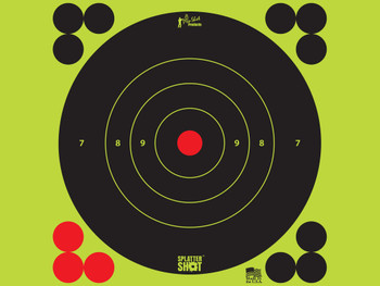 Pro-Shot 6BGREEN12PK SplatterShot Self-Adhesive Paper Black/Green 6" Bullseye 12 Pack
