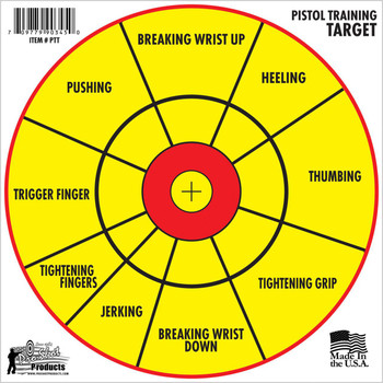ProShot PTT6PK Pistol Training  12 Diagnostic Bullseye Hanging Paper YellowRed Impact Enhancement 6 Pack UPC: 709779903481
