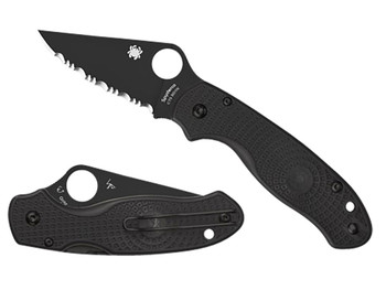 Spyderco C223PBBK Para 3 Lightweight 2.92" Folding Plain Black DLC CTS BD1N SS Blade/Black Textured FRN Handle Includes Pocket Clip