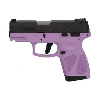 Taurus 1G2S931LP G2S  Compact 9mm Luger 71 3.26 Matte Stainless Steel Barrel Matte Black Serrated Slide Light Purple Polymer Frame wPicatinny Rail Light Purple Polymer Grip UPC: 725327617693