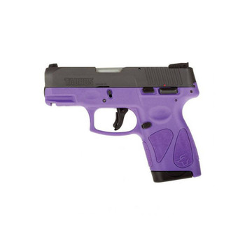 Taurus 1G2S931DP G2S  Compact 9mm Luger 71 3.26 Matte Stainless Steel Barrel Matte Black Black Carbon Steel Slide Dark Purple Polymer Frame wPicatinny Rail Dark Purple Polymer Grip UPC: 725327617716