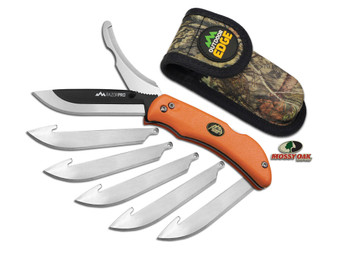 Outdoor Edge RO20C RazorPro 3.50" Folding Razor/Gut Plain/Saw 420J2 Stainless Steel Blade FRN Orange Handle