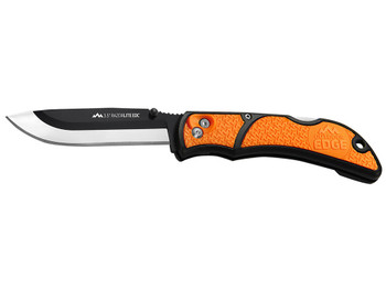 Outdoor Edge RLB30C RazorLite 3.50" Folding Drop Point Tanto Plain 420J2 SS Blade Black/Orange Polymer Handle