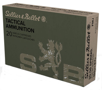 Sellier & Bellot Tactical Hyper Velocity Centerfire Ammunition, 30-06 Springfield, Full Metal Jacket, 150 Grain - 20 Cartridge Box ( 20 / 1 )