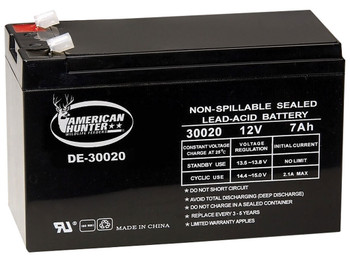 American Hunter DE30020 HR Rechargeable Battery Black 12 Volt 7 AMP