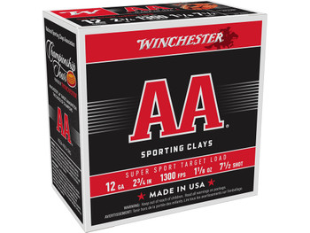 Winchester Ammo AASC127 AA Super Sport Sporting Clay 12Gauge 2.75" 1 1/8oz 7.5Shot 25 Per Box/10 Case