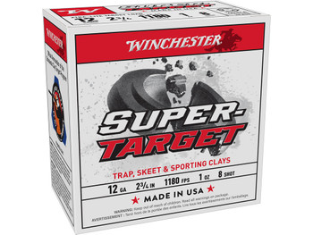 Winchester Ammo TRGTL128 Super-Target Xtra-Lite 12Gauge 2.75" 1oz 8Shot 25 Per Box/10 Case