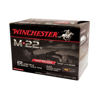Winchester M-22 High Velocity Rimfire Ammunition, 22 LR, CPRN, 40 Grain - 500 Cartridge Box ( 500 / 1 )