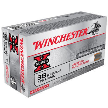 Winchester Ammo 125gr 38 Special+P JHP Super X UPC: 020892201323