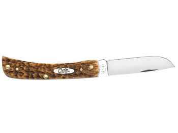 Case 00245 Sod Buster Jr. Plain Peach Seed Jigged Amber Bone Handle