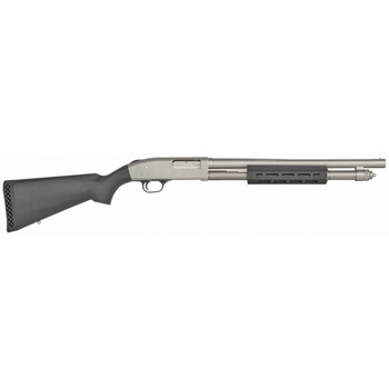 Mossberg 50767 590A1 Tactical 12 Gauge 3 61 18.50 Cylinder Bore Barrel Silver Marinecote Rec Black Synthetic Stock Right Hand Includes MLOK Handguard UPC: 015813507677