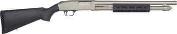 Mossberg 50767 590A1 Tactical 12 Gauge 3 61 18.50 Cylinder Bore Barrel Silver Marinecote Rec Black Synthetic Stock Right Hand Includes MLOK Handguard UPC: 015813507677