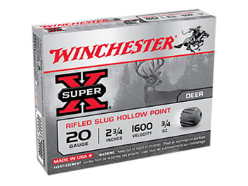 Winchester Ammo X20RSM5VP Super X 20Gauge 2.75" 3/4oz Rifled Slug Shot 15 Per Box/10 Case